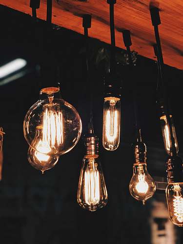 light lighted Edison bulbs glass